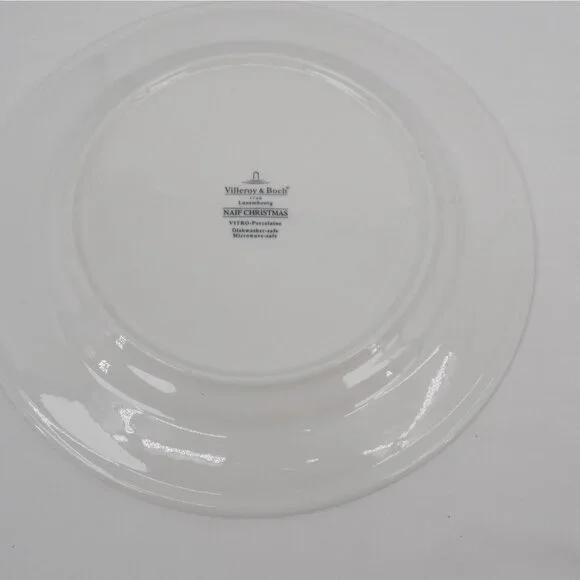 Set of 2 Villeroy & Boch Naif Christmas Dinner Plate Laplau 10.5 in diameter - Picture 10 of 11